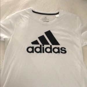 White Adidas Tee. Size Medium